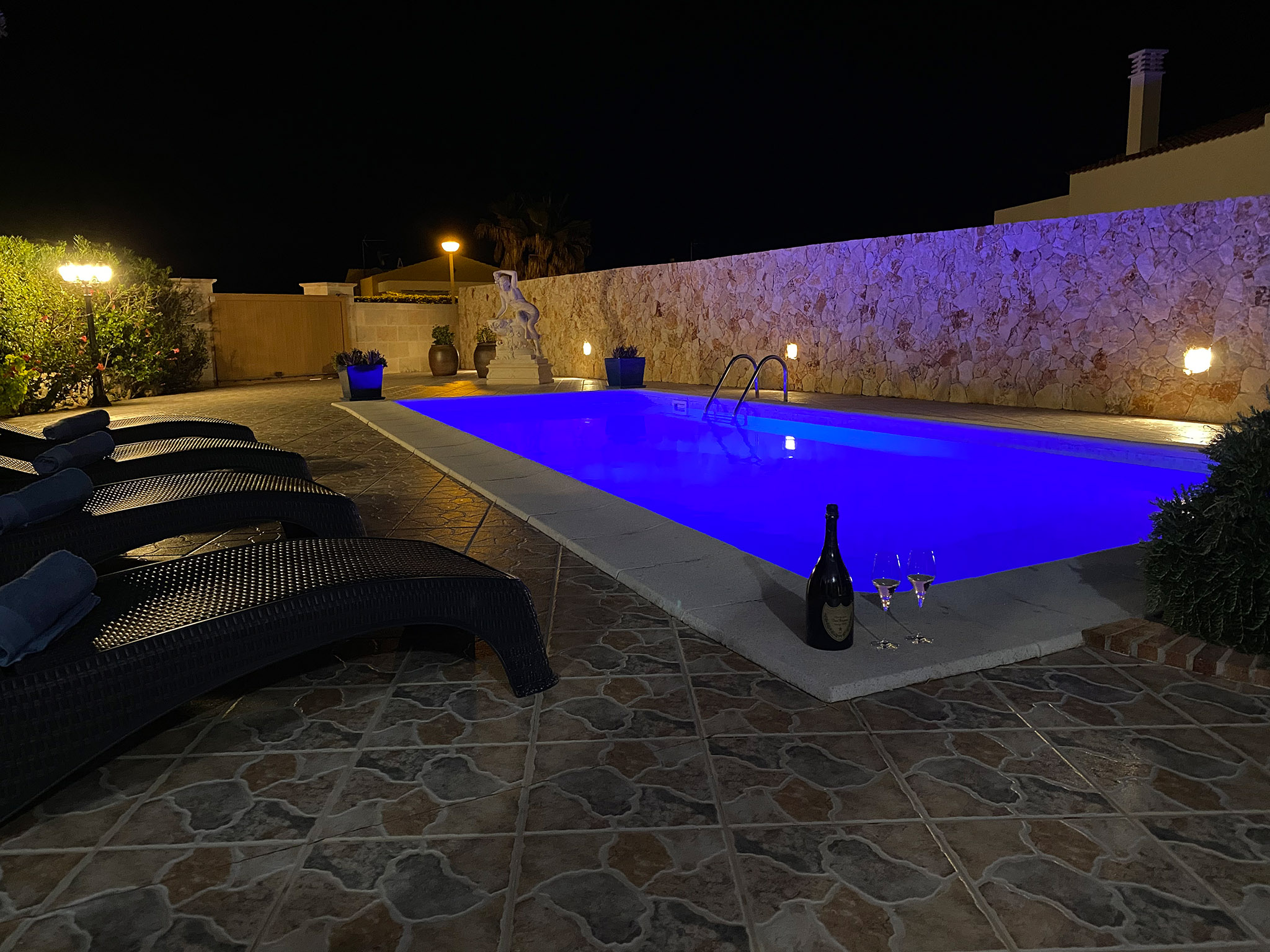 The pool at night
